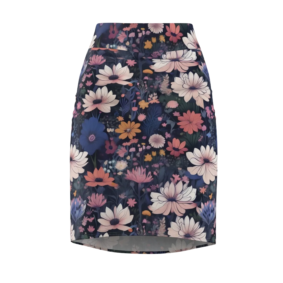 Moonlit Meadow on Pencil Skirt — Front