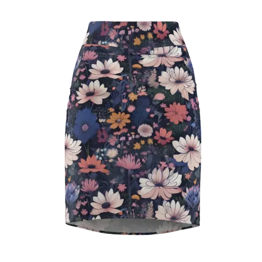 Moonlit Meadow on a Pencil Skirt