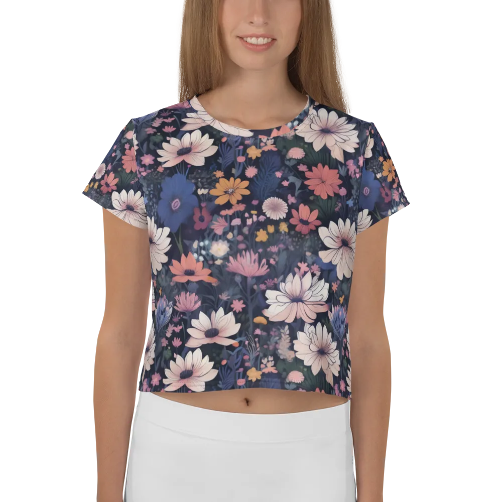 Moonlit Meadow on Crop Tee — Front