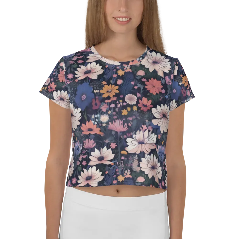 Moonlit Meadow on Crop Tee — Front