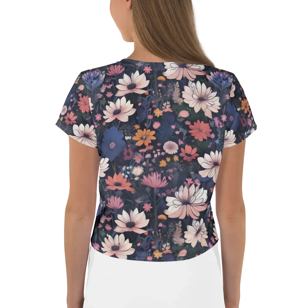 Moonlit Meadow on Crop Tee — Back