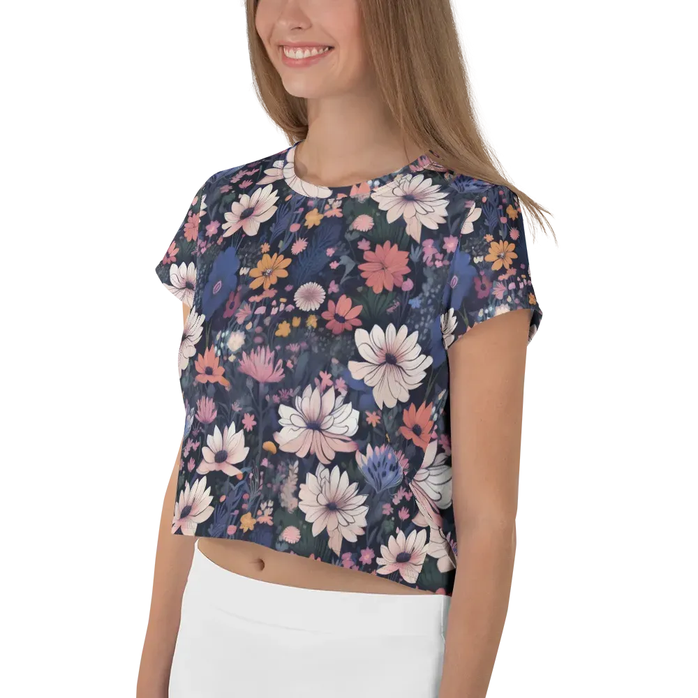 Moonlit Meadow on Crop Tee — Left