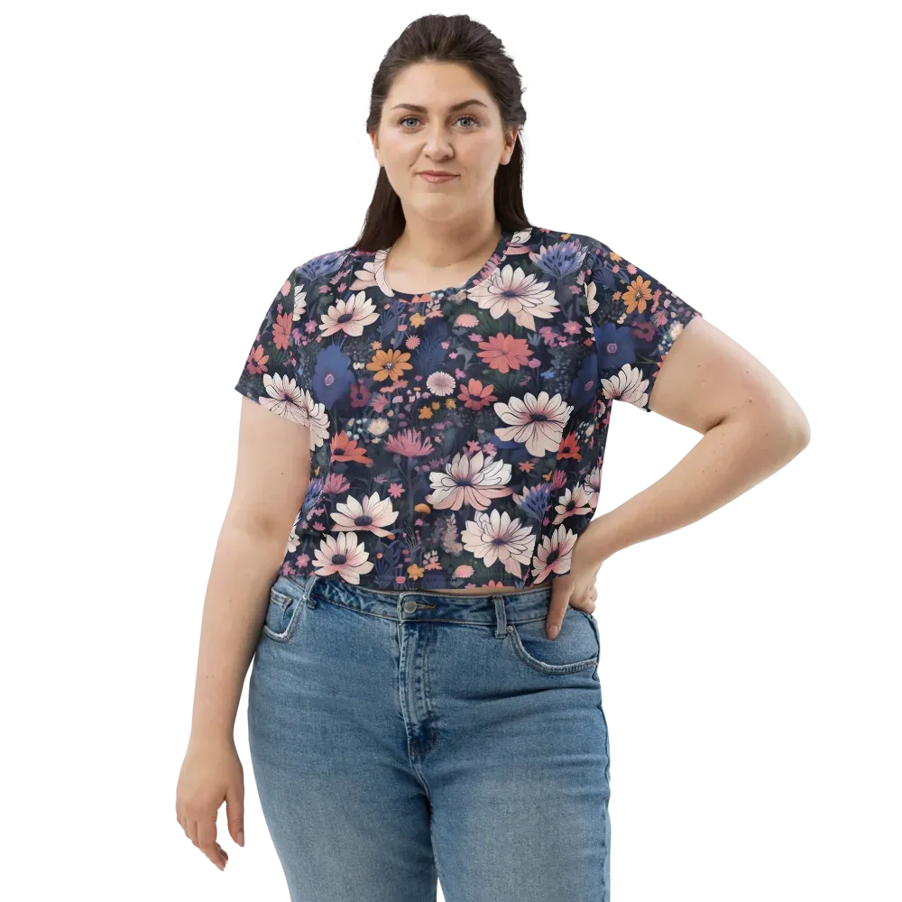 Moonlit Meadow on Crop Tee — Front