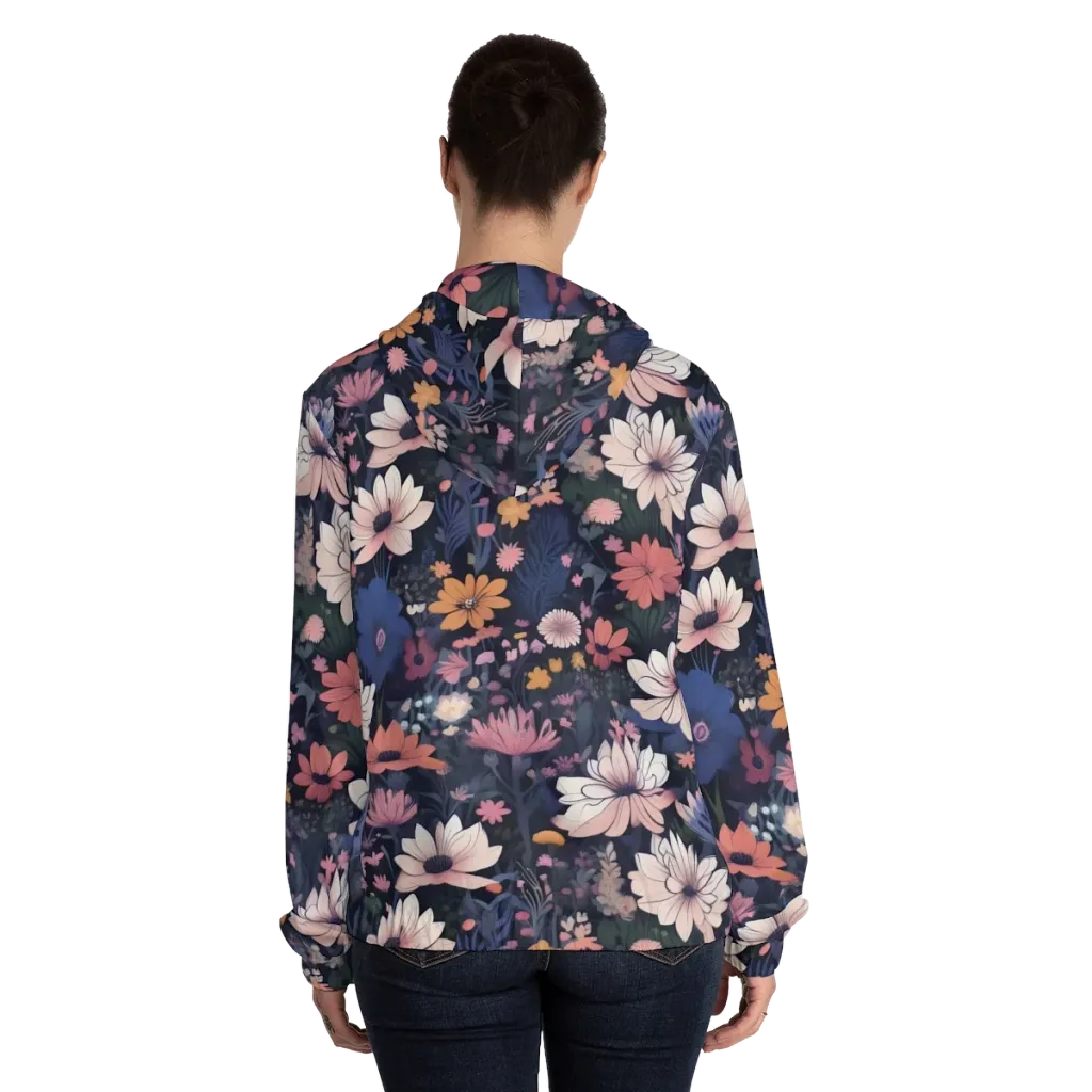 Moonlit Meadow on Women's Full-Zip Hoodie — Back On Person
