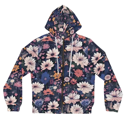 Moonlit Meadow on a Women's Full-Zip Hoodie