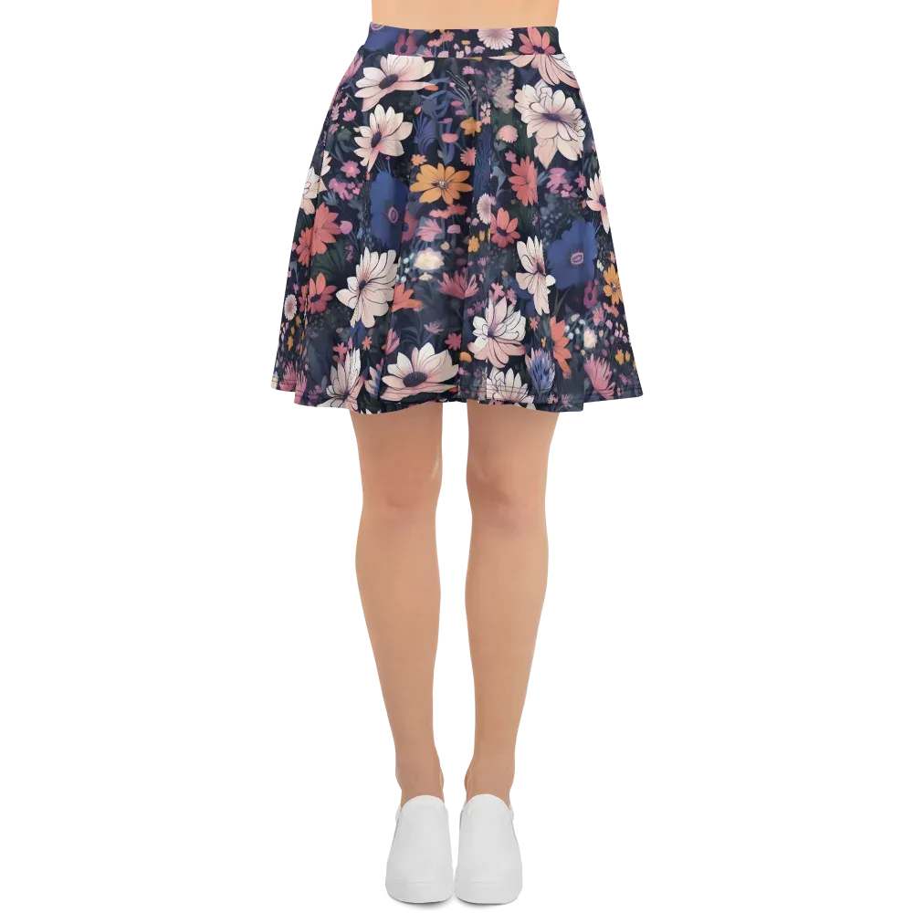 Moonlit Meadow on Skater Skirt — Front