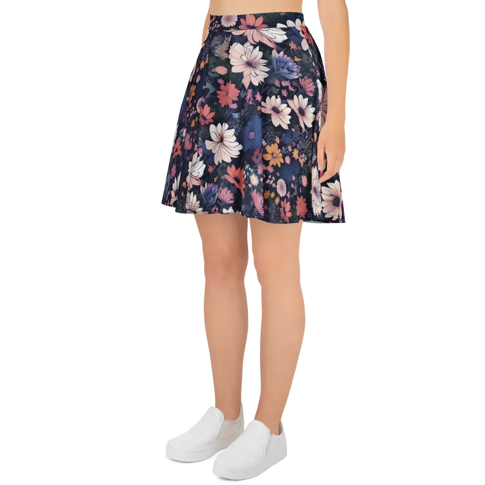 Moonlit Meadow on Skater Skirt — Left
