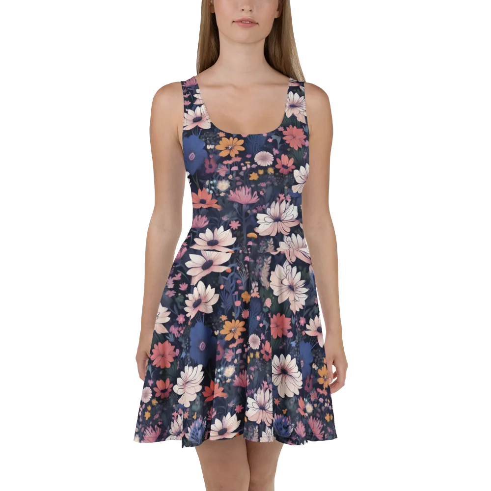 Moonlit Meadow on Skater Dress — Front