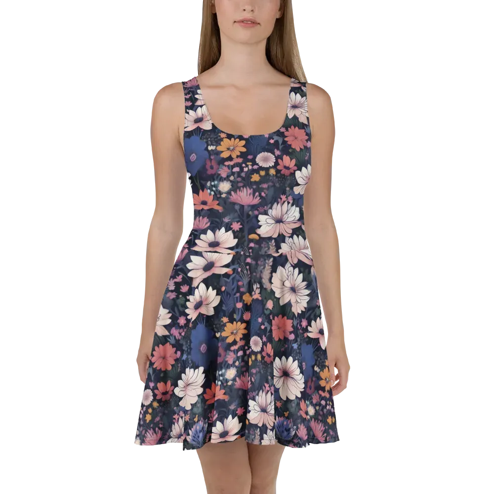 Moonlit Meadow on Skater Dress — Front