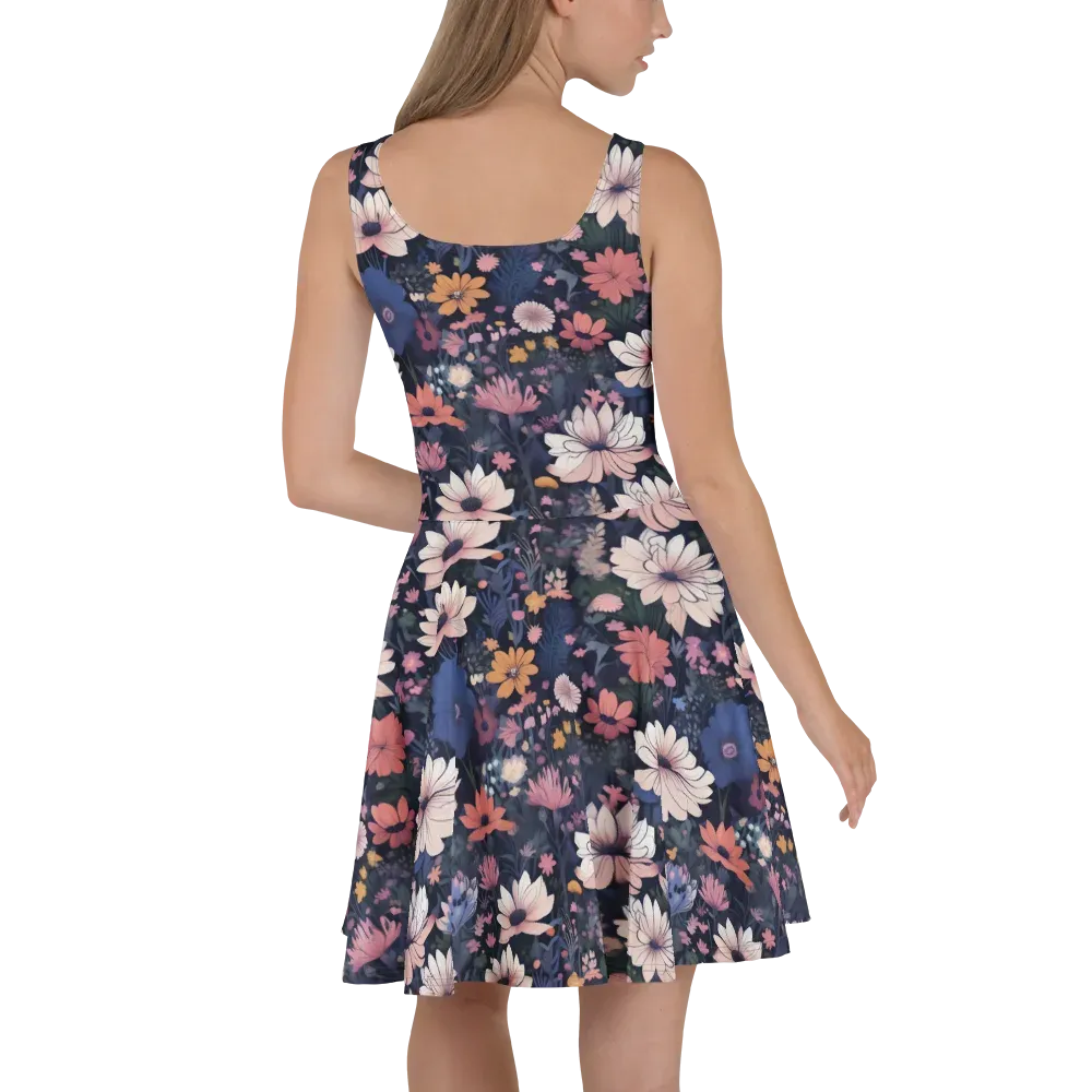 Moonlit Meadow on Skater Dress — Back