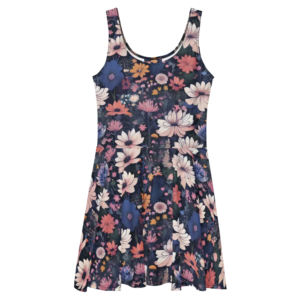 Moonlit Meadow on Skater Dress — Front
