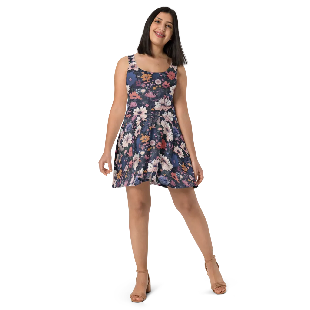 Moonlit Meadow on Skater Dress — Front