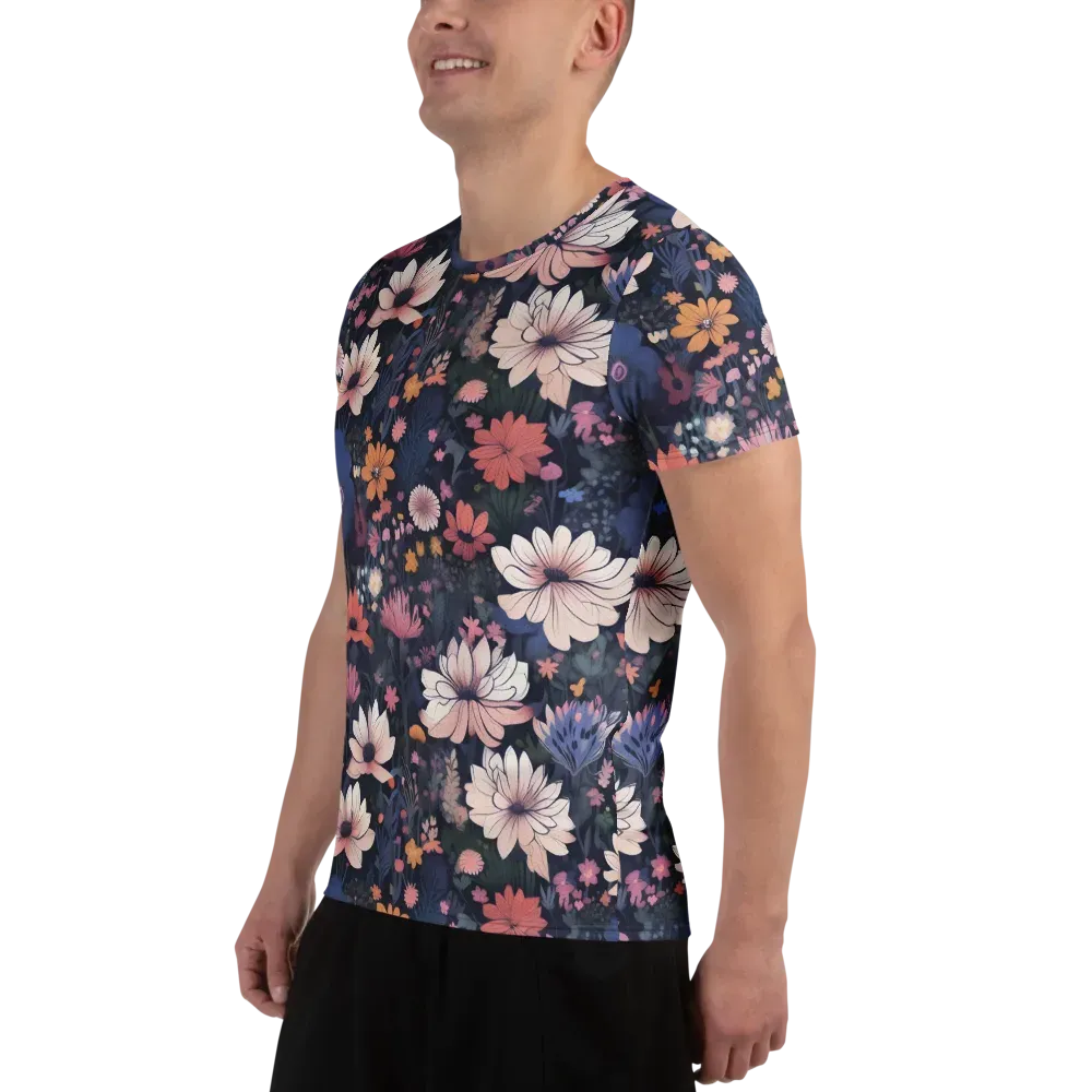 Moonlit Meadow on Men's Athletic T-Shirt — Left
