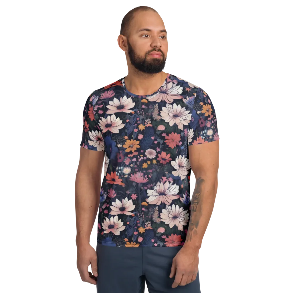 Moonlit Meadow on Men's Athletic T-Shirt — Front