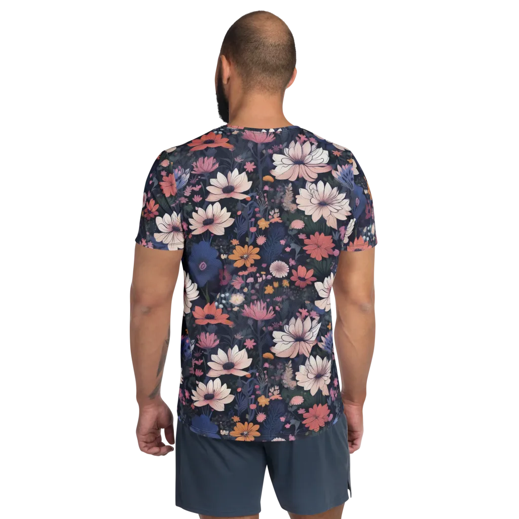 Moonlit Meadow on Men's Athletic T-Shirt — Back