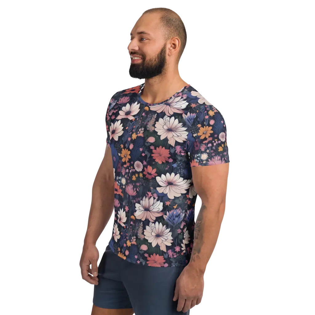 Moonlit Meadow on Men's Athletic T-Shirt — Left