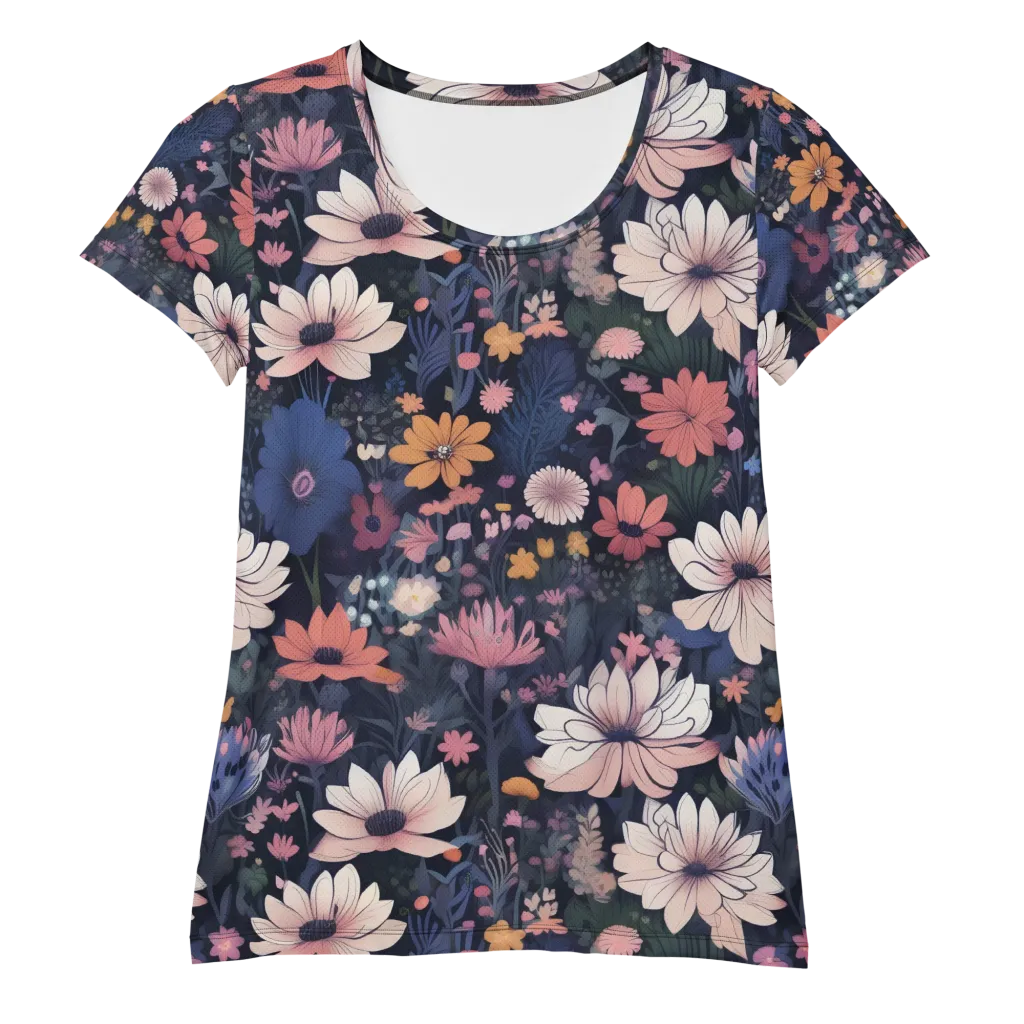 Moonlit Meadow on Women's Athletic T-Shirt — Front