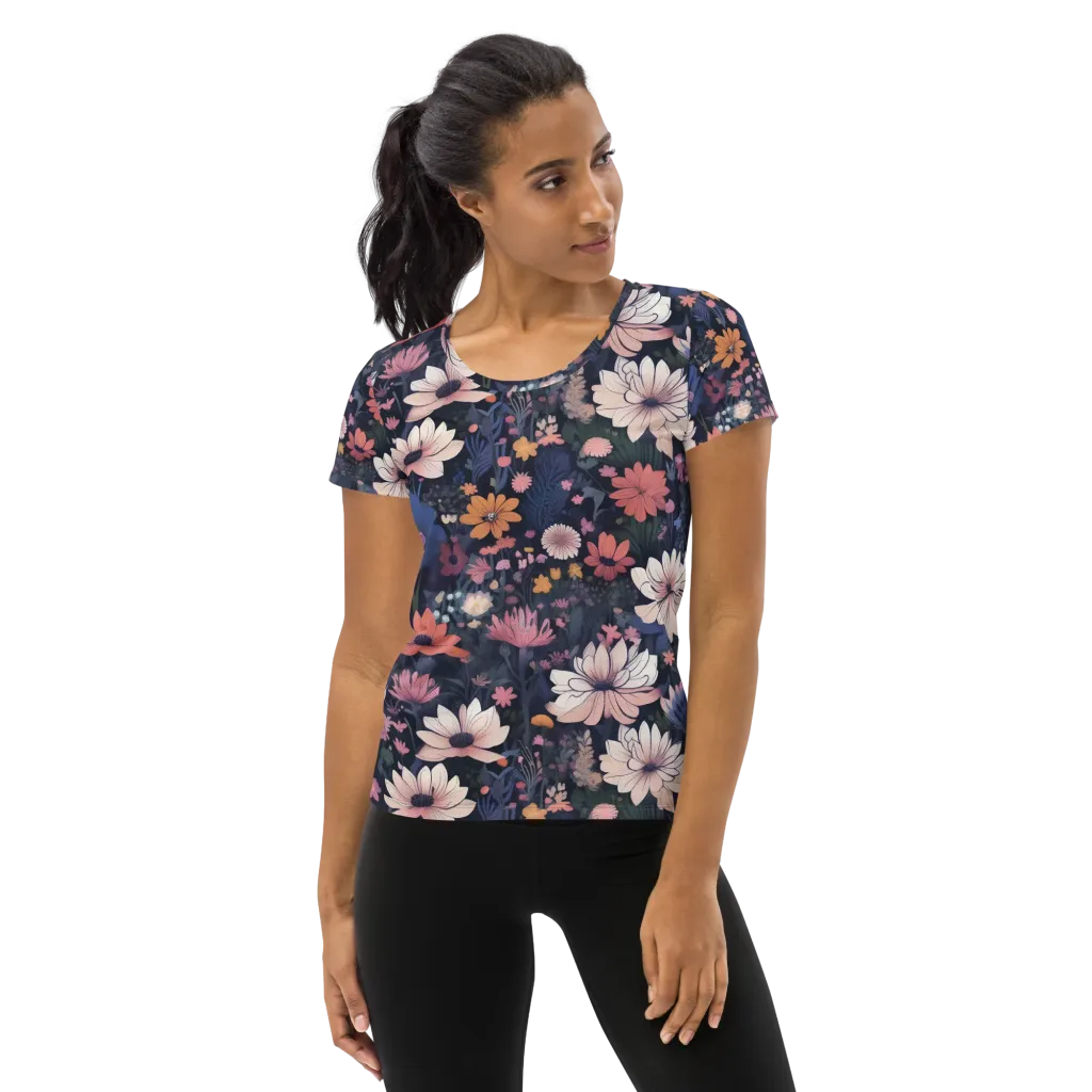 Moonlit Meadow on Women's Athletic T-Shirt — Front