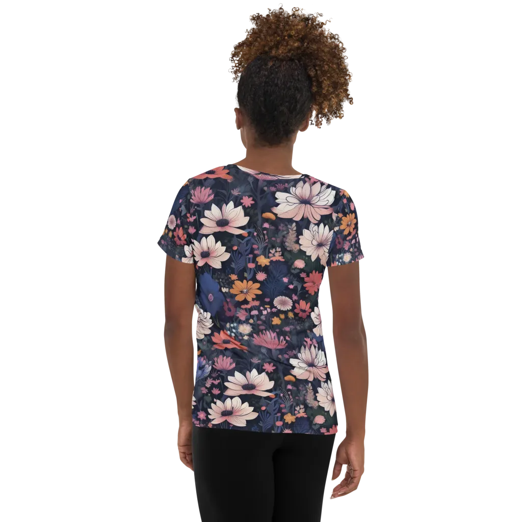 Moonlit Meadow on Women's Athletic T-Shirt — Back