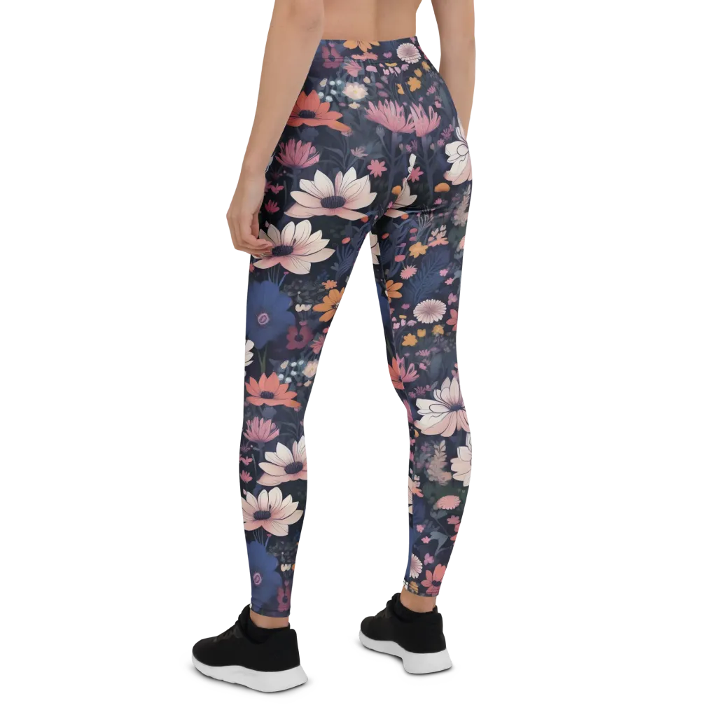 Moonlit Meadow on Leggings — Back