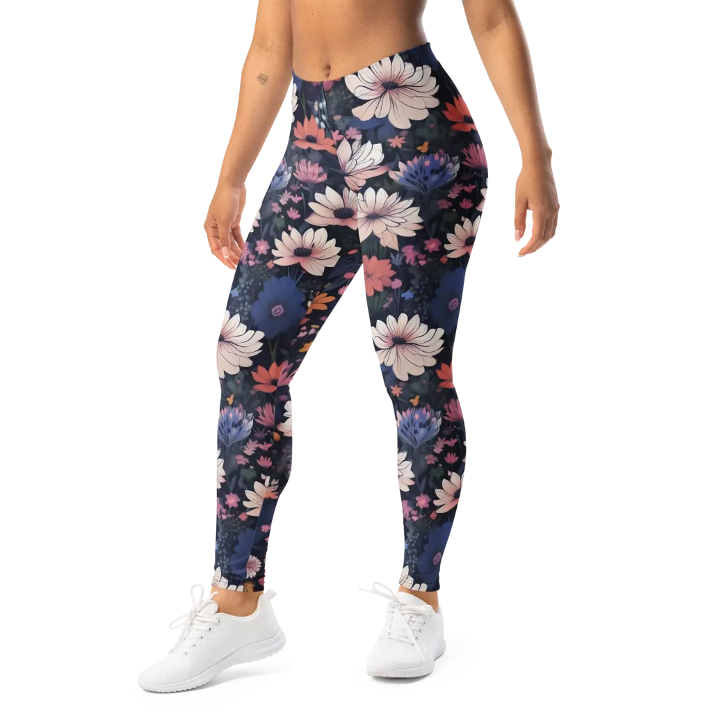 Moonlit Meadow on Leggings — Left Front