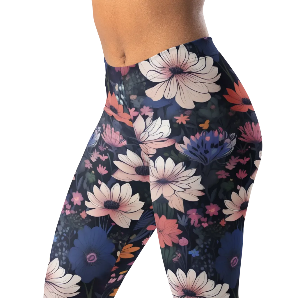 Moonlit Meadow on Leggings — Left Front