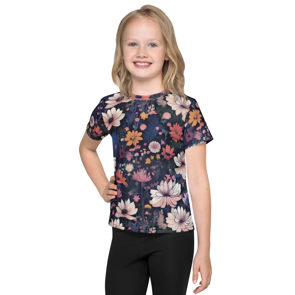 Moonlit Meadow on Kids Crew Neck T-Shirt — Front