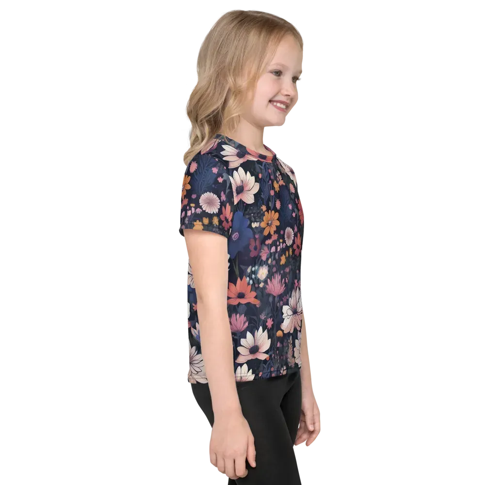 Moonlit Meadow on Kids Crew Neck T-Shirt — Right