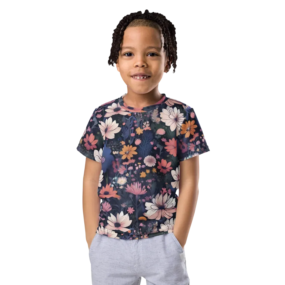 Moonlit Meadow on Kids Crew Neck T-Shirt — Front