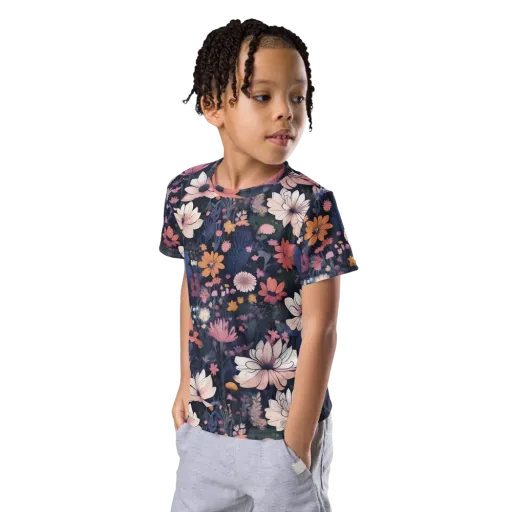 Moonlit Meadow on a Kids Crew Neck T-Shirt