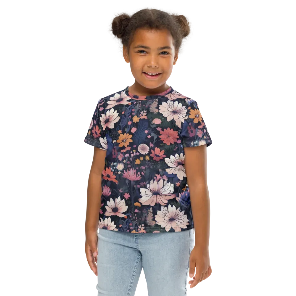 Moonlit Meadow on Kids Crew Neck T-Shirt — Front
