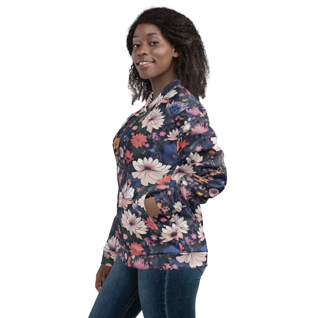 Moonlit Meadow on Bomber Jacket — Left