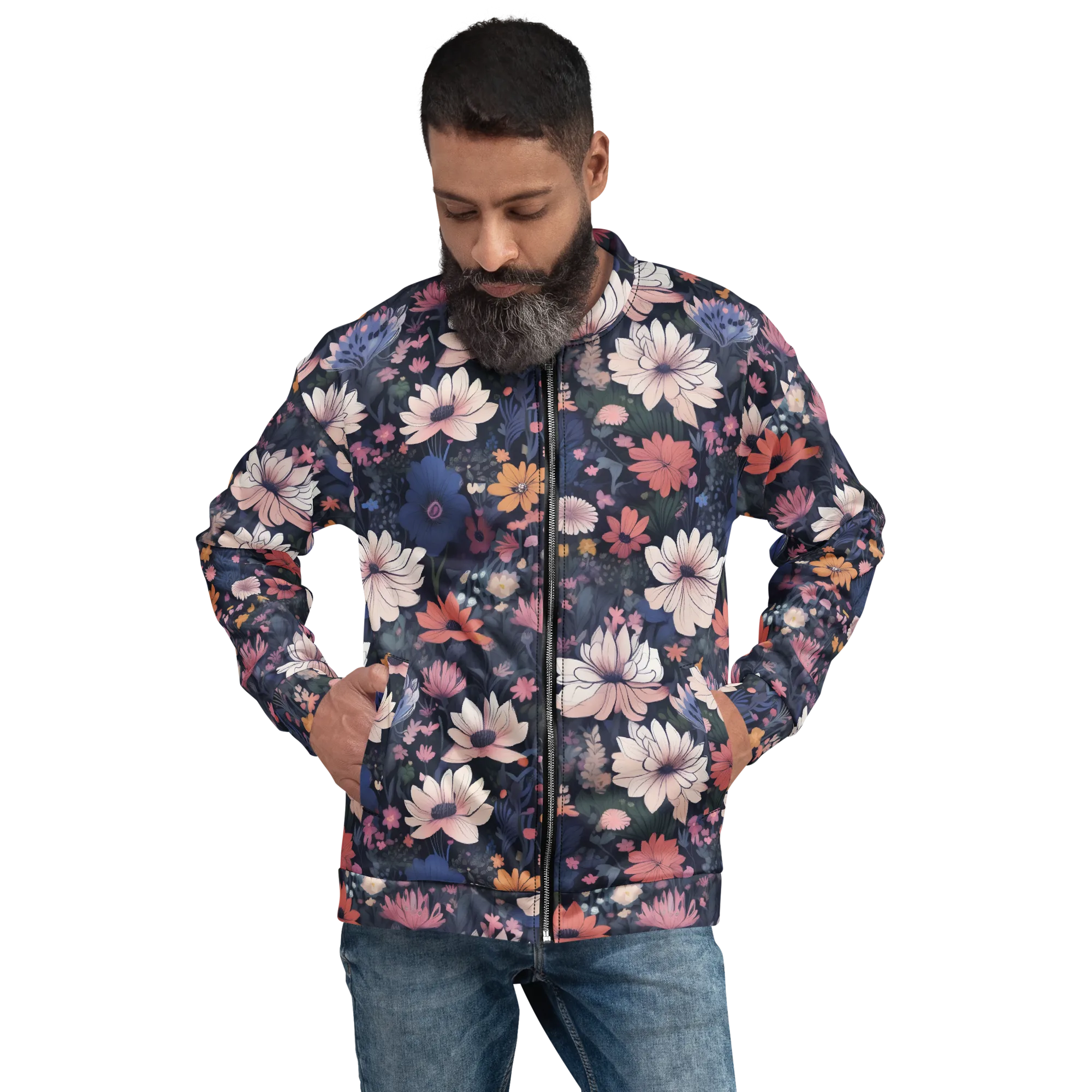 Moonlit Meadow on Bomber Jacket — Front