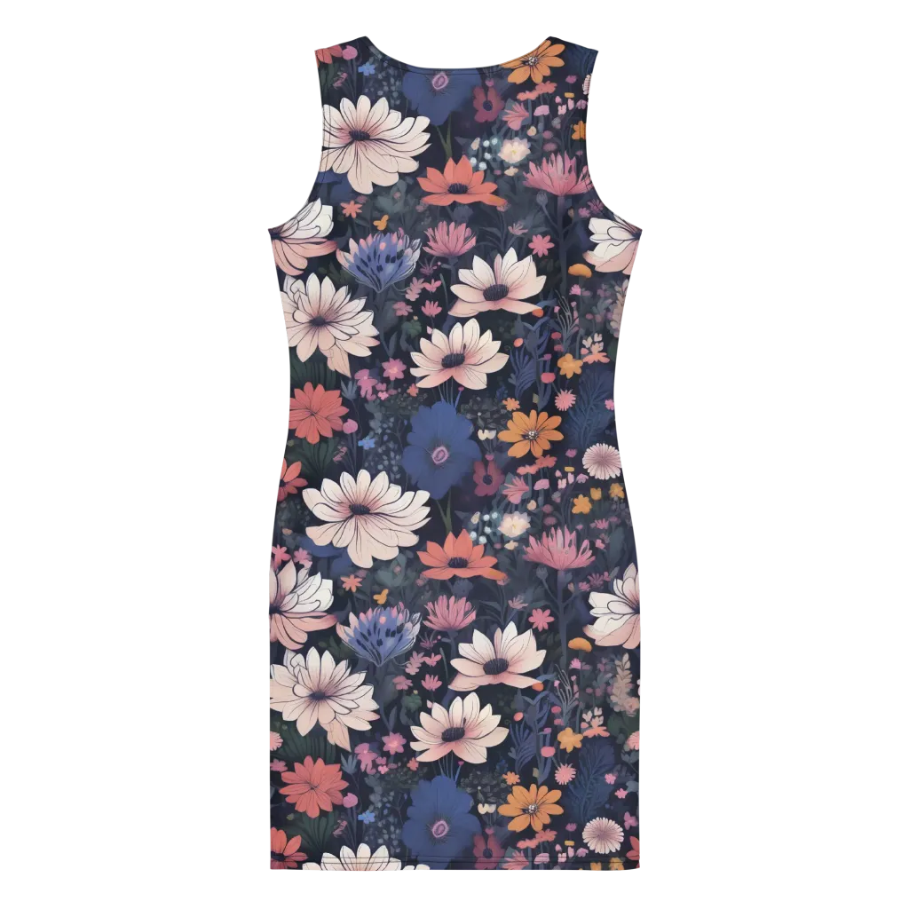 Moonlit Meadow on Bodycon Dress — Back