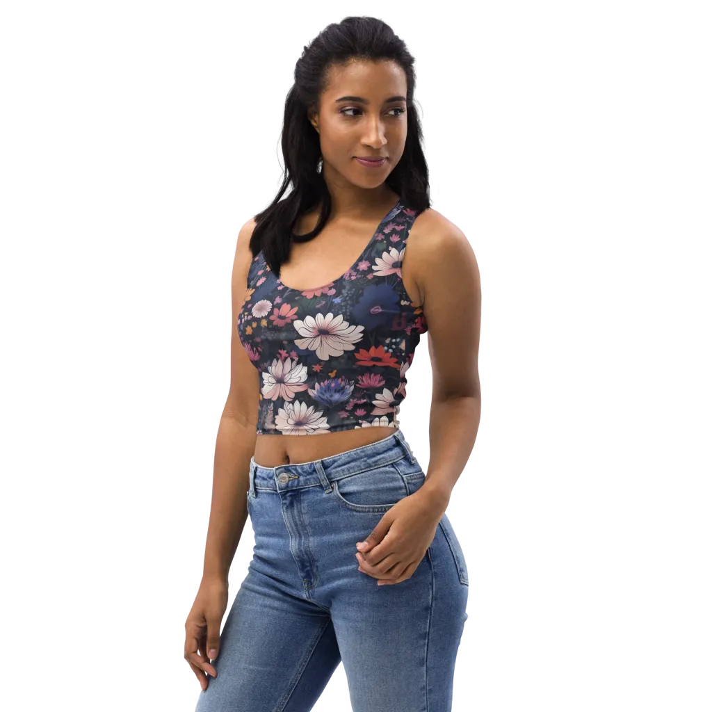 Moonlit Meadow on Crop Top — Left Front