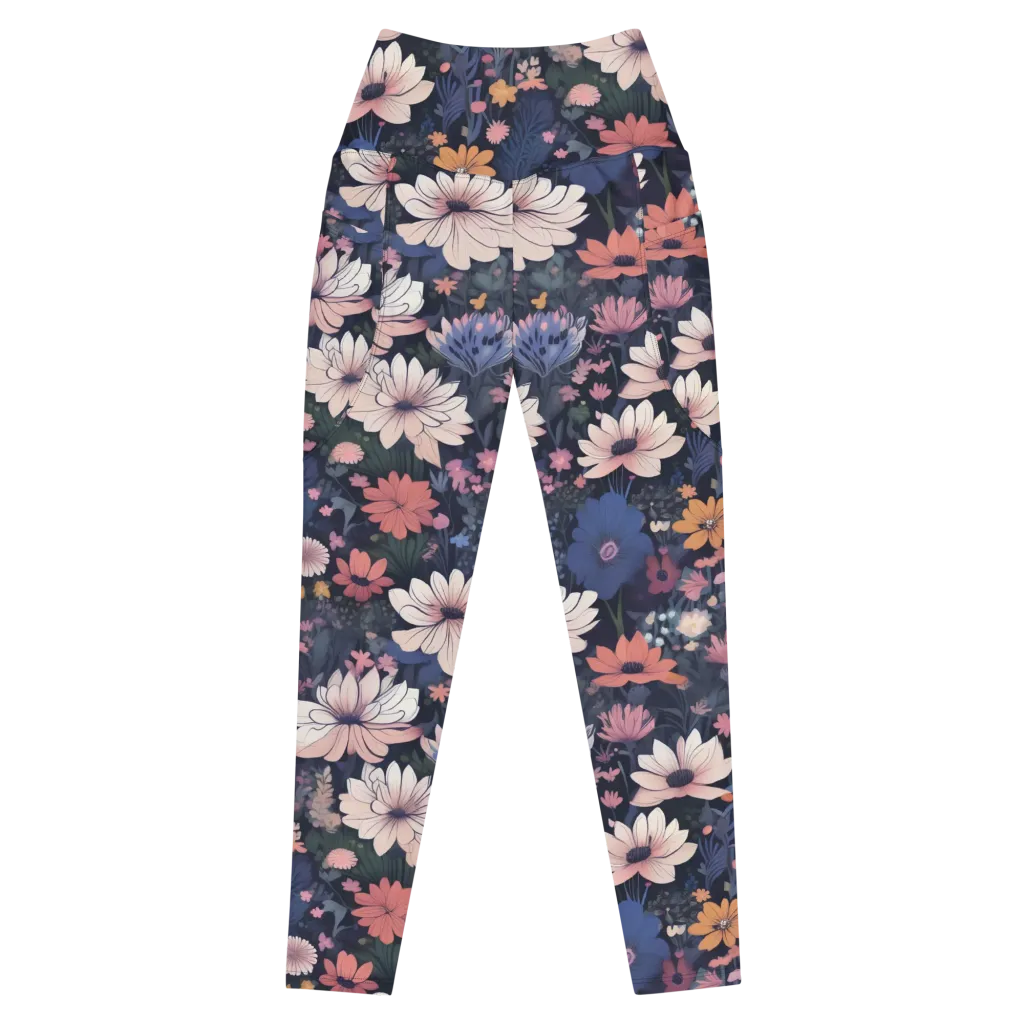 Moonlit Meadow on Leggings with Pockets — Front