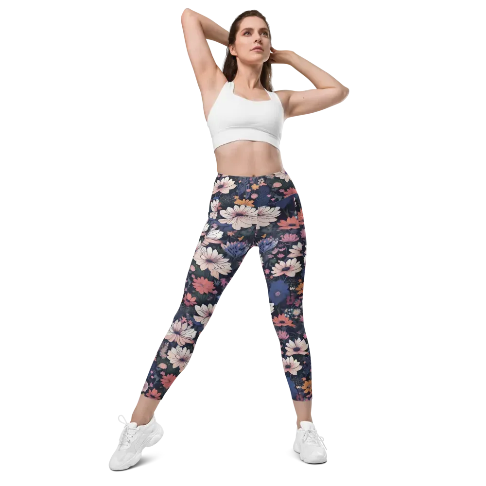 Moonlit Meadow on Leggings with Pockets — Front