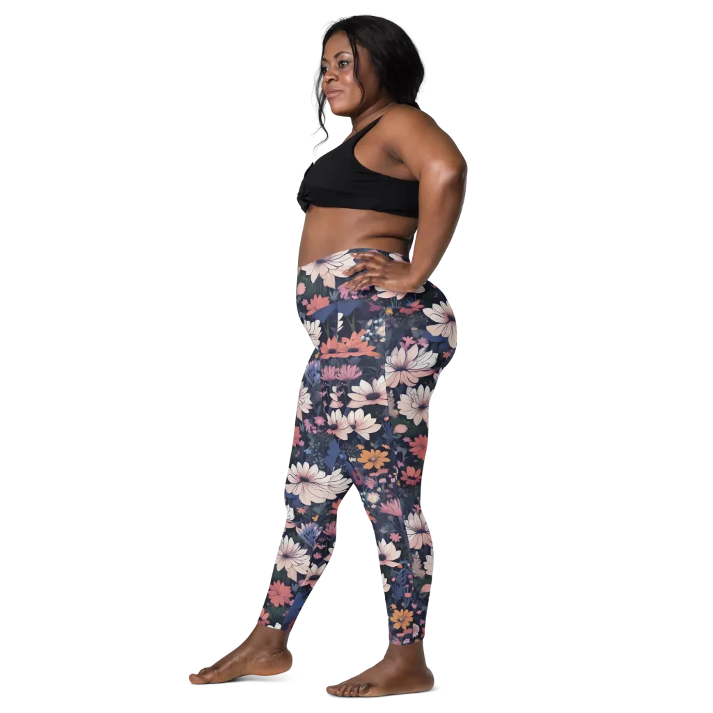 Moonlit Meadow on Leggings with Pockets — Left