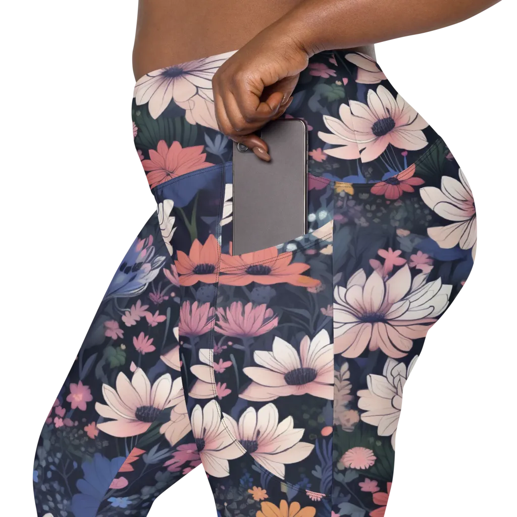 Moonlit Meadow on Leggings with Pockets — Product details 2