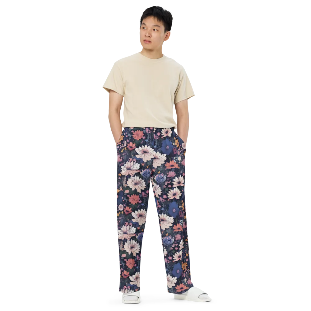 Moonlit Meadow on Wide-Leg Pants — Front