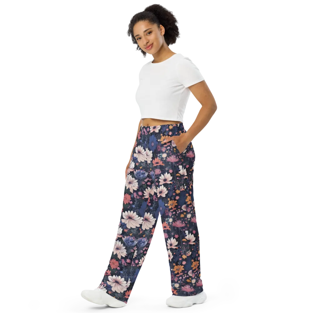Moonlit Meadow on Wide-Leg Pants — Left Front