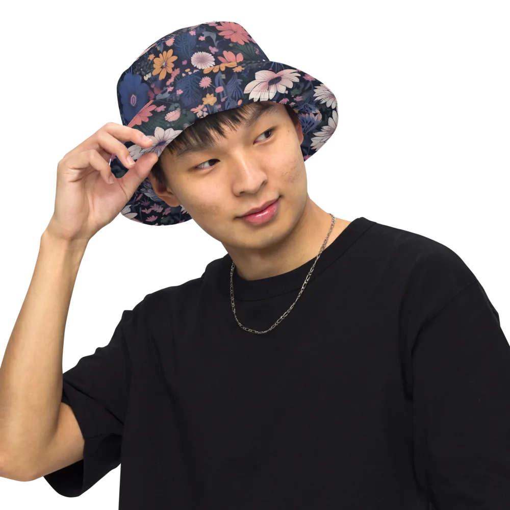 Moonlit Meadow on Reversible Bucket Hat — Front Inside