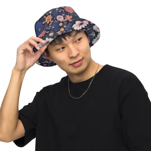 Moonlit Meadow on a Reversible Bucket Hat