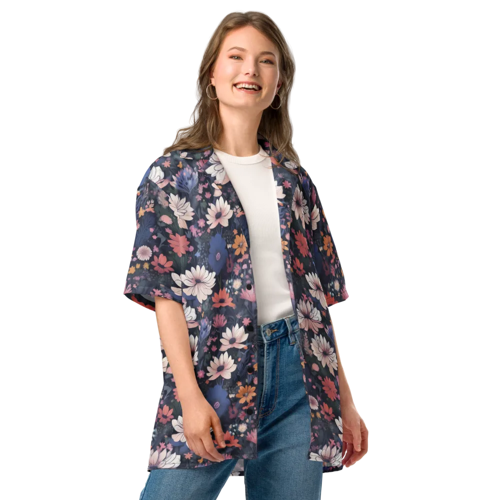 Moonlit Meadow on Button Shirt — Front