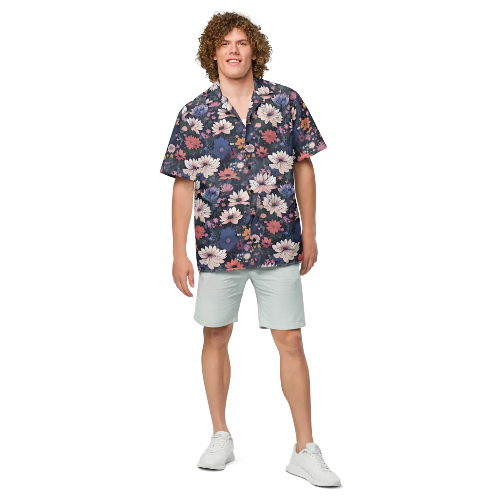 Moonlit Meadow on Button Shirt — Front