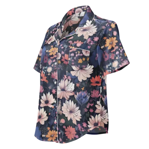 Moonlit Meadow on a Women's Short Sleeve Pajama Top