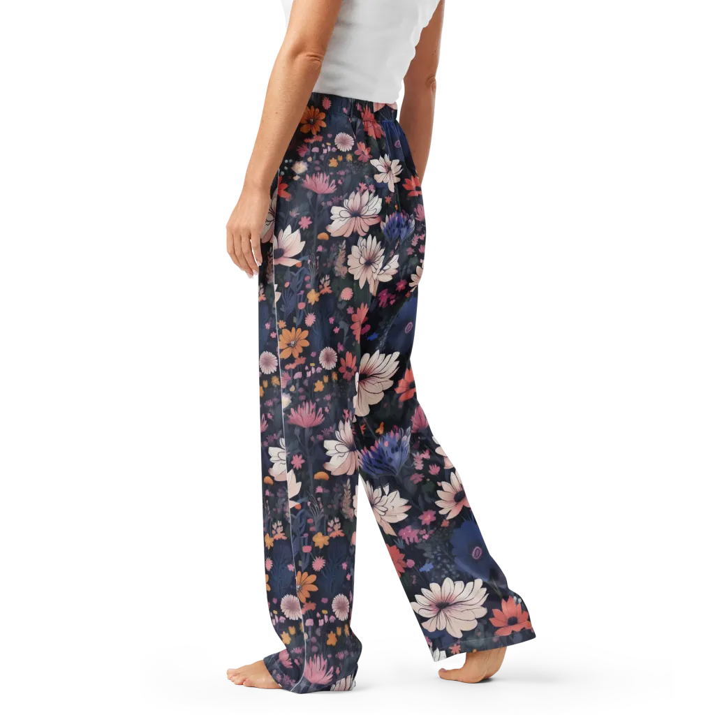 Moonlit Meadow on Women's Pajama Pants — Left