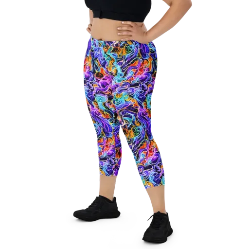 Violet Firestorm on a Capri Leggings