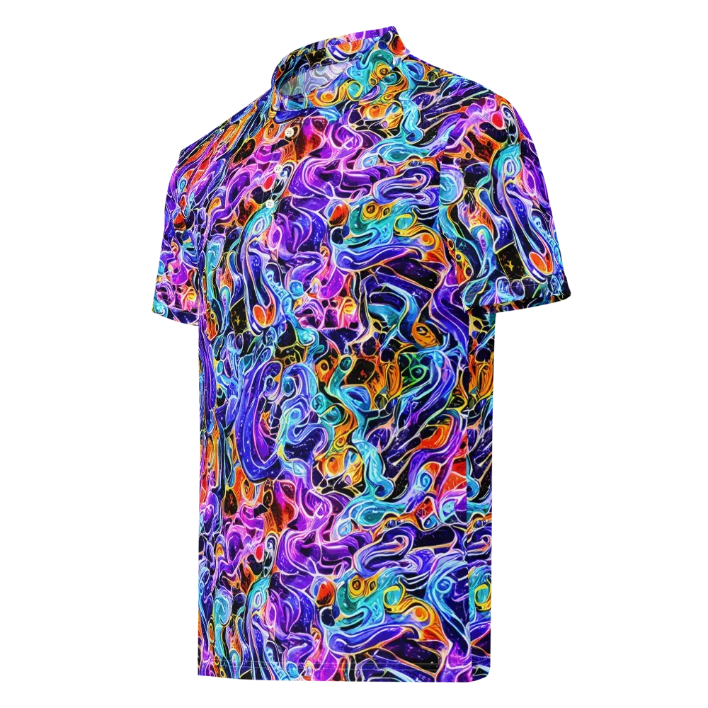 Violet Firestorm on Men's Slim Fit Polo Shirt — Left Front