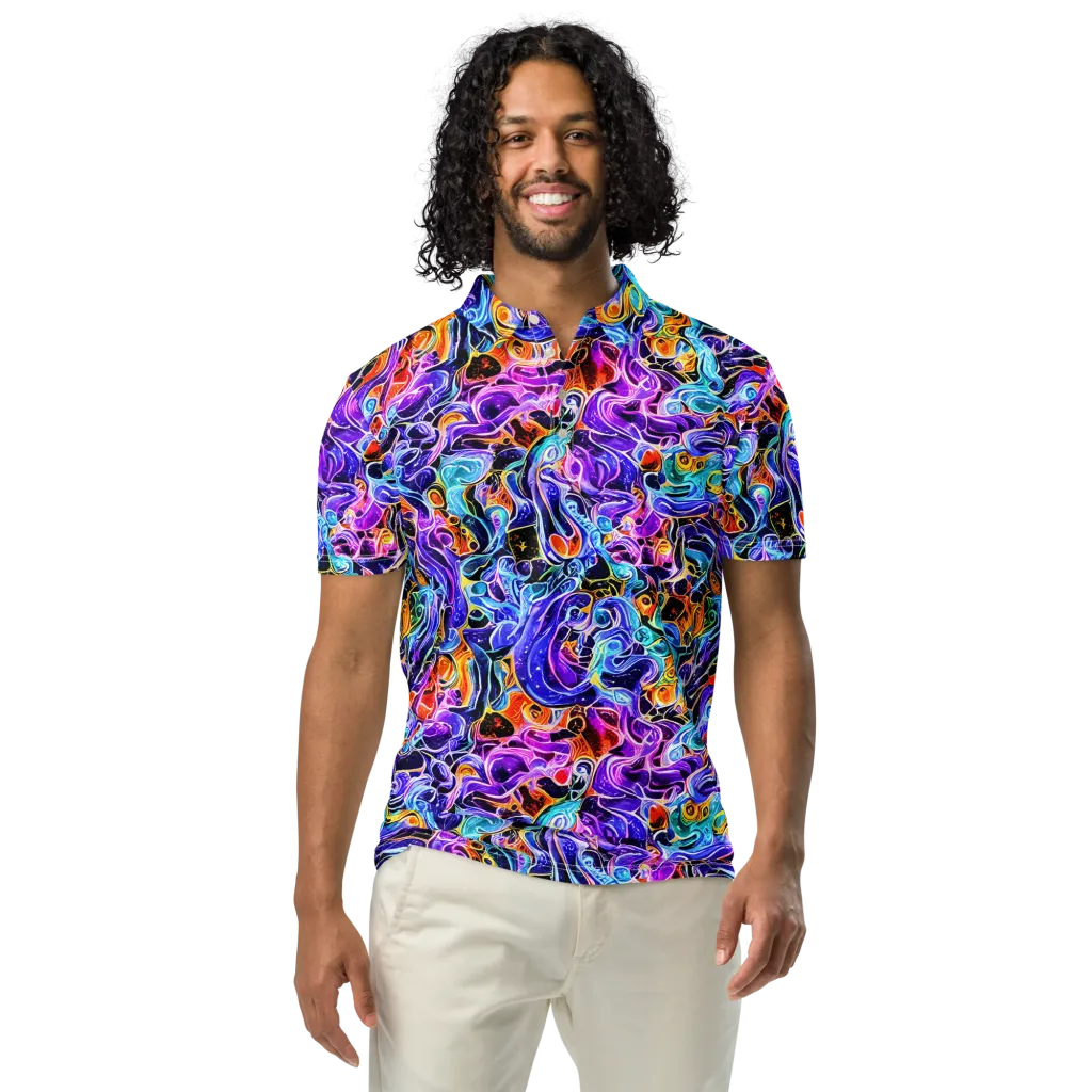 Violet Firestorm on Men's Slim Fit Polo Shirt — Front